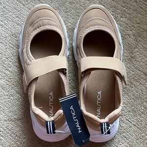 Nautica Beige Strap Mary Jane Sneakers